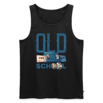 Old School Vintage Party Costume Outfit - Men's Premium Organic Tank Top - black - Front - Michal (187cm)