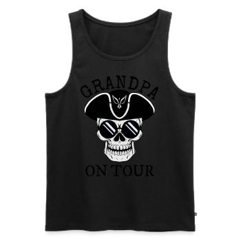 Grandpa grandfather pensioner on tour traveling - Men's Premium Organic Tank Top - black - Front - AI Model Male 178 light (178cm)