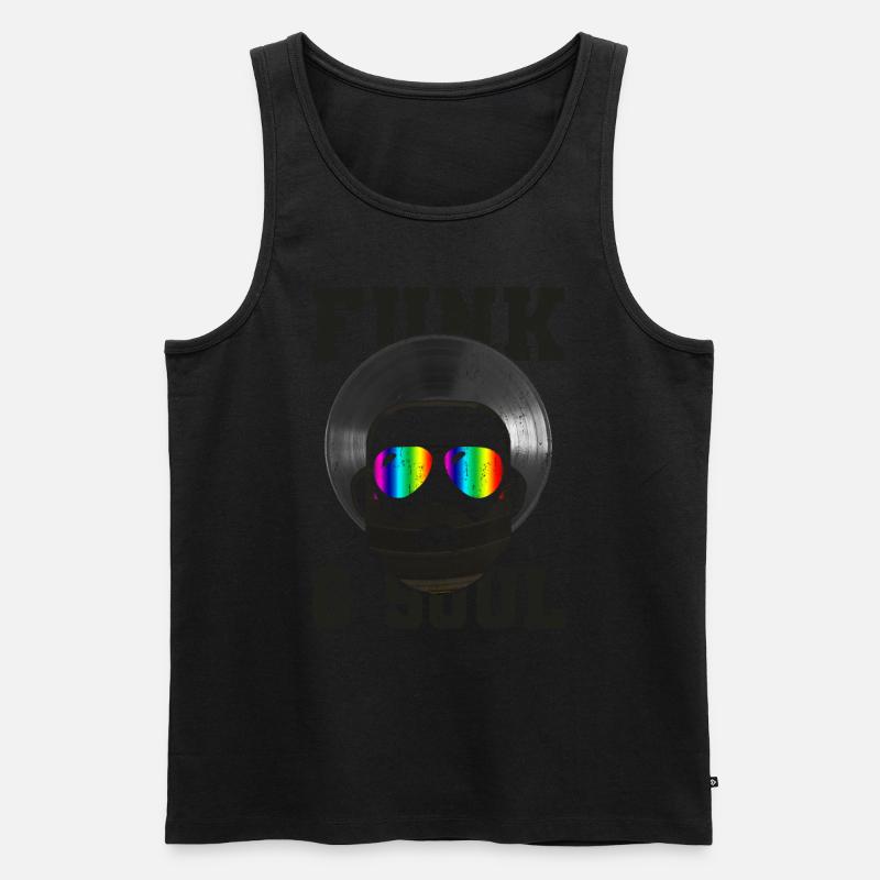 Funk and Soul Afro Schallplatte Cool Retro - Männer Premium Bio Tank Top - Schwarz