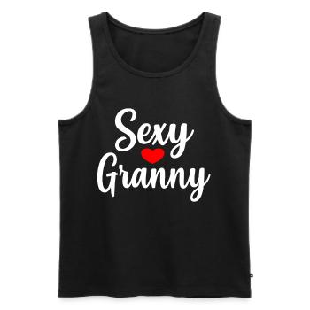 grandma sexy funny gift family - Men's Premium Organic Tank Top - black - Front - Michal (187cm)