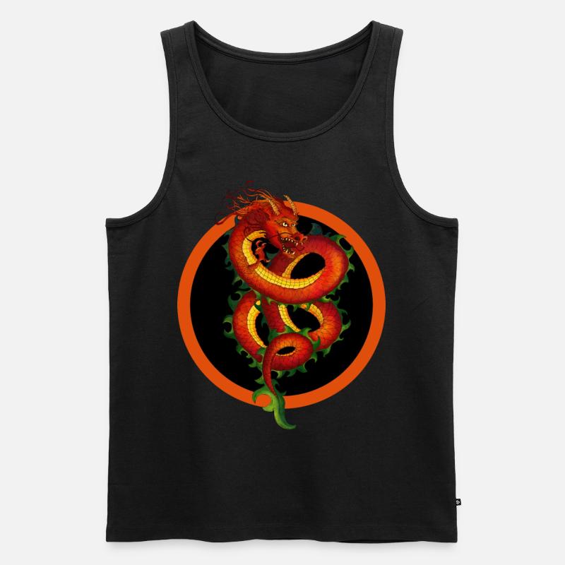 Chinesischer Drachen - Männer Premium Bio Tank Top - Schwarz