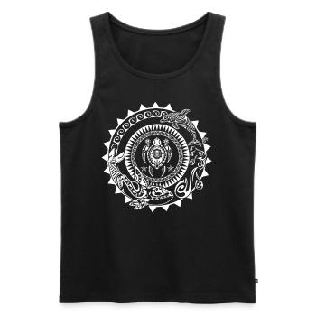 Maori Tattoo Turtle Dolphin Whale - Men's Premium Organic Tank Top - black - Front - AI Model Male 178 light (178cm)