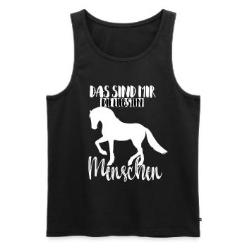 Pferde liebste Menschen lustig süß Kaltblut reiten - Männer Premium Bio Tank Top - Schwarz - Vorne - Michal (187cm)
