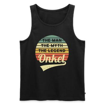 Uncle Man Myth Legend Vintage Retro - Men's Premium Organic Tank Top - black - Front - Michal (187cm)