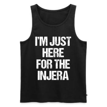 I'm just here for The Injera Habesha Ethiopian - Männer Premium Bio Tank Top - Schwarz - Vorne - AI Model Male 178 light (178cm)