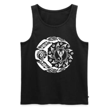 Maori Skorpion Polynesien Tattoo Sonne Mond - Männer Premium Bio Tank Top - Schwarz - Vorne - Michal (187cm)