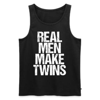 De vrais hommes font des jumeaux papa père papa jumeau - Débardeur bio Premium Homme - noir - Devant - Michal (187cm)