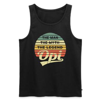 Opi Grandpa Grandpa Vintage Retro Legend - Men's Premium Organic Tank Top - black - Front - Michal (187cm)