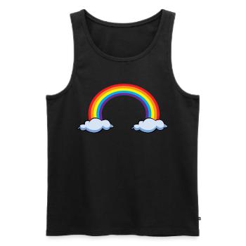 Rainbow with clouds | Rainbow - Men's Premium Organic Tank Top - black - Front - AI Model Male 178 light (178cm)
