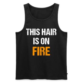 Ces cheveux sont en feu | Rousse au gingembre drôle - Débardeur bio Premium Homme - noir - Devant - Michal (187cm)