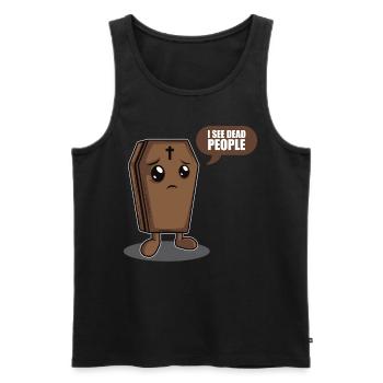 I See Dead People Pathologist Funeral Mortician - Männer Premium Bio Tank Top - Schwarz - Vorne - AI Model Male 178 light (178cm)