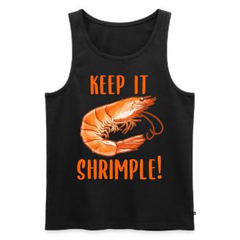 Keep it shrimp! Shellfish Shrimp Seafood Lovers - Men's Premium Organic Tank Top - black - Front - AI Model Male 178 light (178cm)