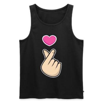K-Pop Hand Symbol Kpop Heart Korean Love Music - Débardeur bio Premium Homme - noir - Devant - AI Model Male 178 light (178cm)