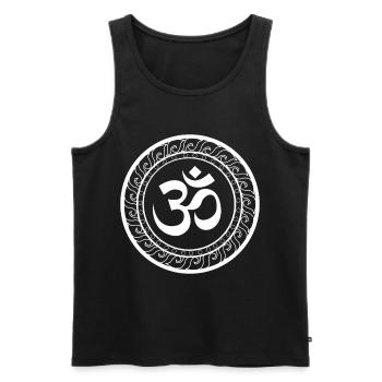 Om Ohm Aum Symbol Spiritual Yoga Tee Gift - Men's Premium Organic Tank Top - black - Front - AI Model Male 178 light (178cm)