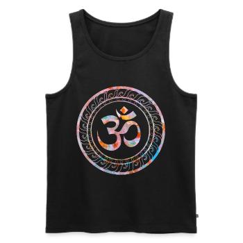 Om Ohm Aum Symbol Yoga spirituel cadeau - Débardeur bio Premium Homme - noir - Devant - AI Model Male 178 light (178cm)