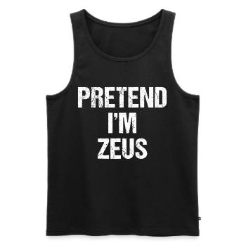 Pretend I'm Zeus Costume Greek God Halloween Party - Männer Premium Bio Tank Top - Schwarz - Vorne - Michal (187cm)
