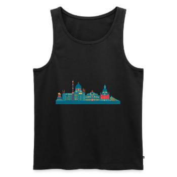Dresden Skyline Geschenk Idee - Männer Premium Bio Tank Top - Schwarz - Vorne - AI Model Male 178 light (178cm)