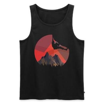 Klettern Freiklettern Bouldern Kletterwand Berge - Männer Premium Bio Tank Top - Schwarz - Vorne - AI Model Male 178 light (178cm)