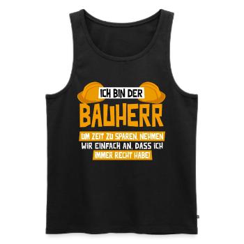Bauherr Richtfest Bauherr 2020 Häuslebauer Hausbau - Männer Premium Bio Tank Top - Schwarz - Vorne - Michal (187cm)