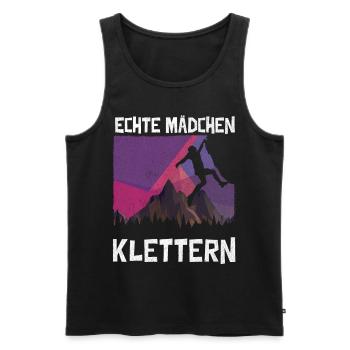 Klettern Berge Klettersport Mädchen Kletterin - Männer Premium Bio Tank Top - Schwarz - Vorne - Michal (187cm)