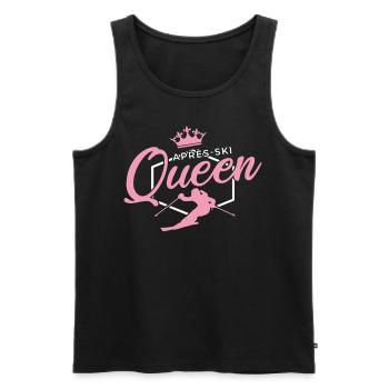 Après-ski queen design with crown and skier - Men's Premium Organic Tank Top - black - Front - Michal (187cm)