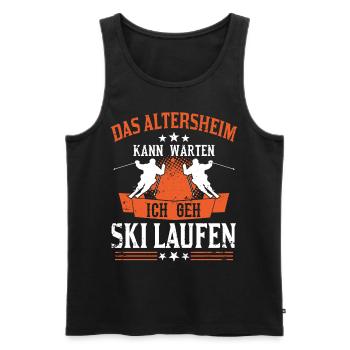 Lustiger Rentner Opa Ski Skifahrer Spruch - Männer Premium Bio Tank Top - Schwarz - Vorne - AI Model Male 178 light (178cm)