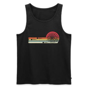 Darts Retro Víntage Dart Bullseye - Men's Premium Organic Tank Top - black - Front - AI Model Male 178 light (178cm)