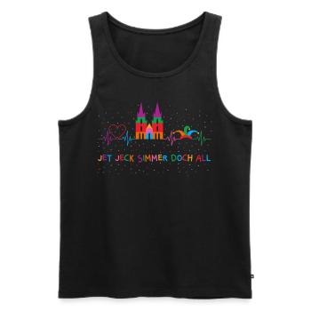 Karneval Köln Herzschlag Kölsch Kölner Dom - Männer Premium Bio Tank Top - Schwarz - Vorne - Michal (187cm)