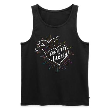 Konfetti im Herzen Fasching Karneval Spruch Kostüm - Männer Premium Bio Tank Top - Schwarz - Vorne - Michal (187cm)