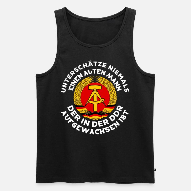 DDR LUSTIG GESCHENK GEBURTSTAG - Männer Premium Bio Tank Top - Schwarz