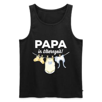 PAPA MACHT DAS schon! GESCHENKIDEE elternzeit - Männer Premium Bio Tank Top - Schwarz - Vorne - Michal (187cm)