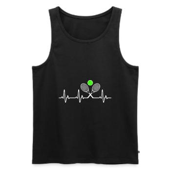 Chemise de tennis - joueur de tennis - tshirt de tennis - Débardeur bio Premium Homme - noir - Devant - Michal (187cm)