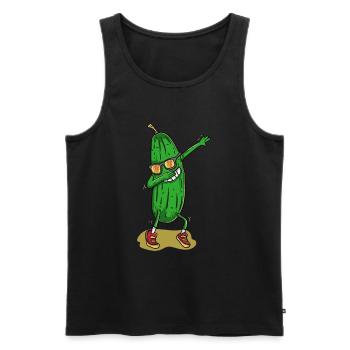 Funny dancing cucumber - Men's Premium Organic Tank Top - black - Front - AI Model Male 178 light (178cm)