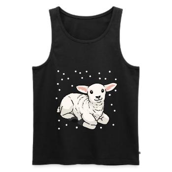 Baby Lamm Schaf Frohe Ostern Schnee Schafe - Männer Premium Bio Tank Top - Schwarz - Vorne - AI Model Male 178 light (178cm)