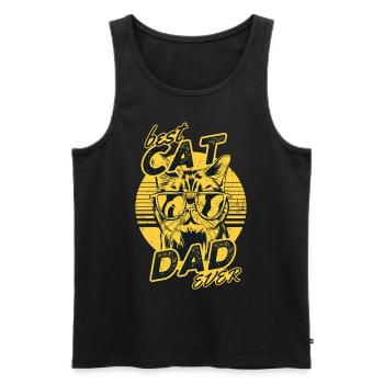 Best Cat Dad Ever - Men's Premium Organic Tank Top - black - Front - AI Model Male 178 light (178cm)