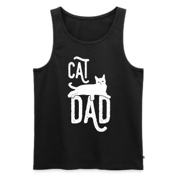 Cat Dad Cat Dad Cat Dad - Débardeur bio Premium Homme - noir - Devant - AI Model Male 178 light (178cm)