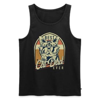 Best Cat Dad Ever - Men's Premium Organic Tank Top - black - Front - AI Model Male 178 light (178cm)