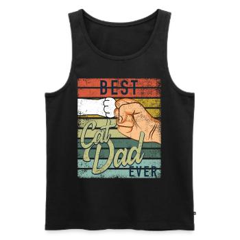Best Cat Dad Ever - Men's Premium Organic Tank Top - black - Front - AI Model Male 178 light (178cm)
