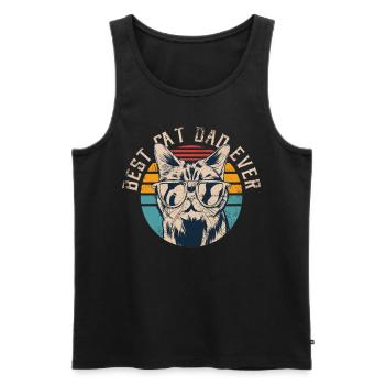Best Cat Dad Ever - Men's Premium Organic Tank Top - black - Front - AI Model Male 178 light (178cm)