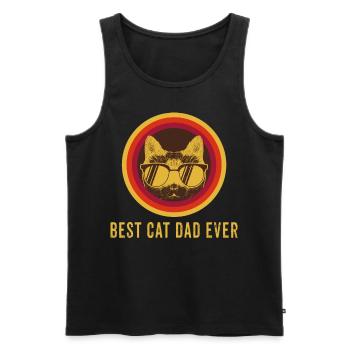 Best Cat Dad Ever - Men's Premium Organic Tank Top - black - Front - AI Model Male 178 light (178cm)