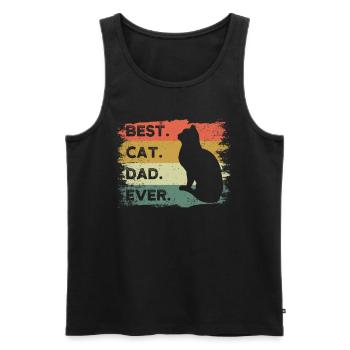 Best Cat Dad Ever - Men's Premium Organic Tank Top - black - Front - AI Model Male 178 light (178cm)