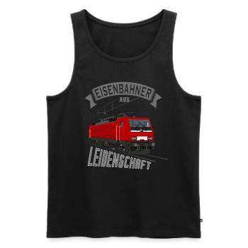 Eisenbahner aus Leidenschaft ELOK Elektro - Männer Premium Bio Tank Top - Schwarz - Vorne - Michal (187cm)