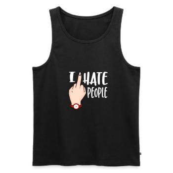 I hate people saying - For people haters - Men's Premium Organic Tank Top - black - Front - Michal (187cm)