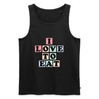 J'adore la nourriture - dire aux gens qui aiment manger - Débardeur bio Premium Homme - noir - Devant - AI Model Male 178 light (178cm)