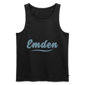 Emden - My City - - Home - Men's Premium Organic Tank Top - black - Front - AI Model Male 178 light (178cm)