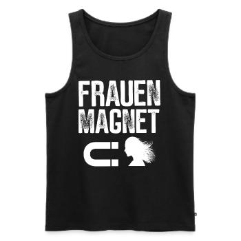 FRAUEN MAGNET GESCHENKIDEE LUSTIG MACHO - Männer Premium Bio Tank Top - Schwarz - Vorne - AI Model Male 178 light (178cm)