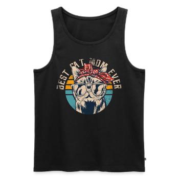 Best Cat Mom Ever Vintage Retro Cat - Men's Premium Organic Tank Top - black - Front - Michal (187cm)