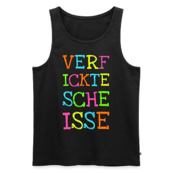 Verfickte Scheiße Schimpfwörter Flüche Spruch - Männer Premium Bio Tank Top - Schwarz - Vorne - AI Model Male 178 light (178cm)