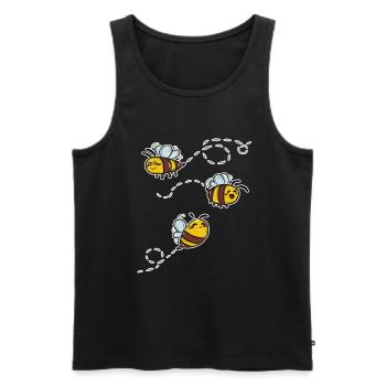 chemise enfant noire avec motif abeille drôle - Débardeur bio Premium Homme - noir - Devant - AI Model Male 178 light (178cm)