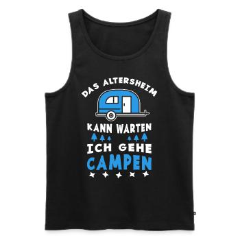 Das Altersheim kann warten ich gehe campen - Männer Premium Bio Tank Top - Schwarz - Vorne - Michal (187cm)